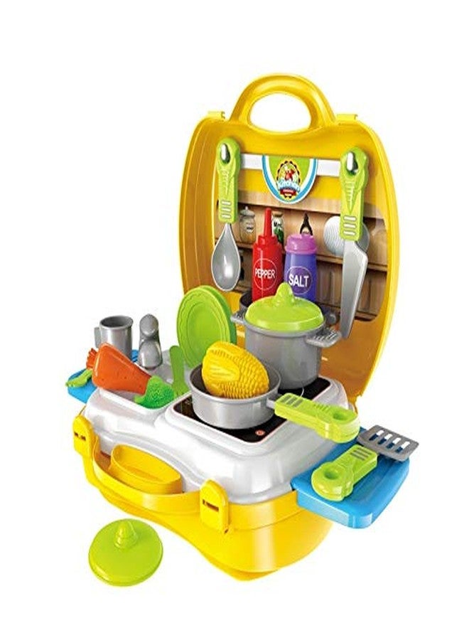 OBLETTER Pretend Play Kitchen Cooking Kitchen Suitcase Set Toy with Briefcase, Accessories for 2 to 8 Year Old Kids Boys and Girls - Image 1